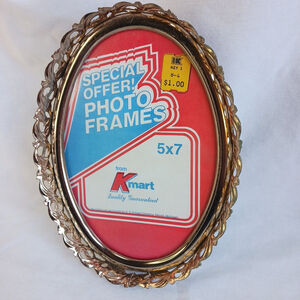 Vintage Kmart Gold Tone Oval Picture Frame 5x7